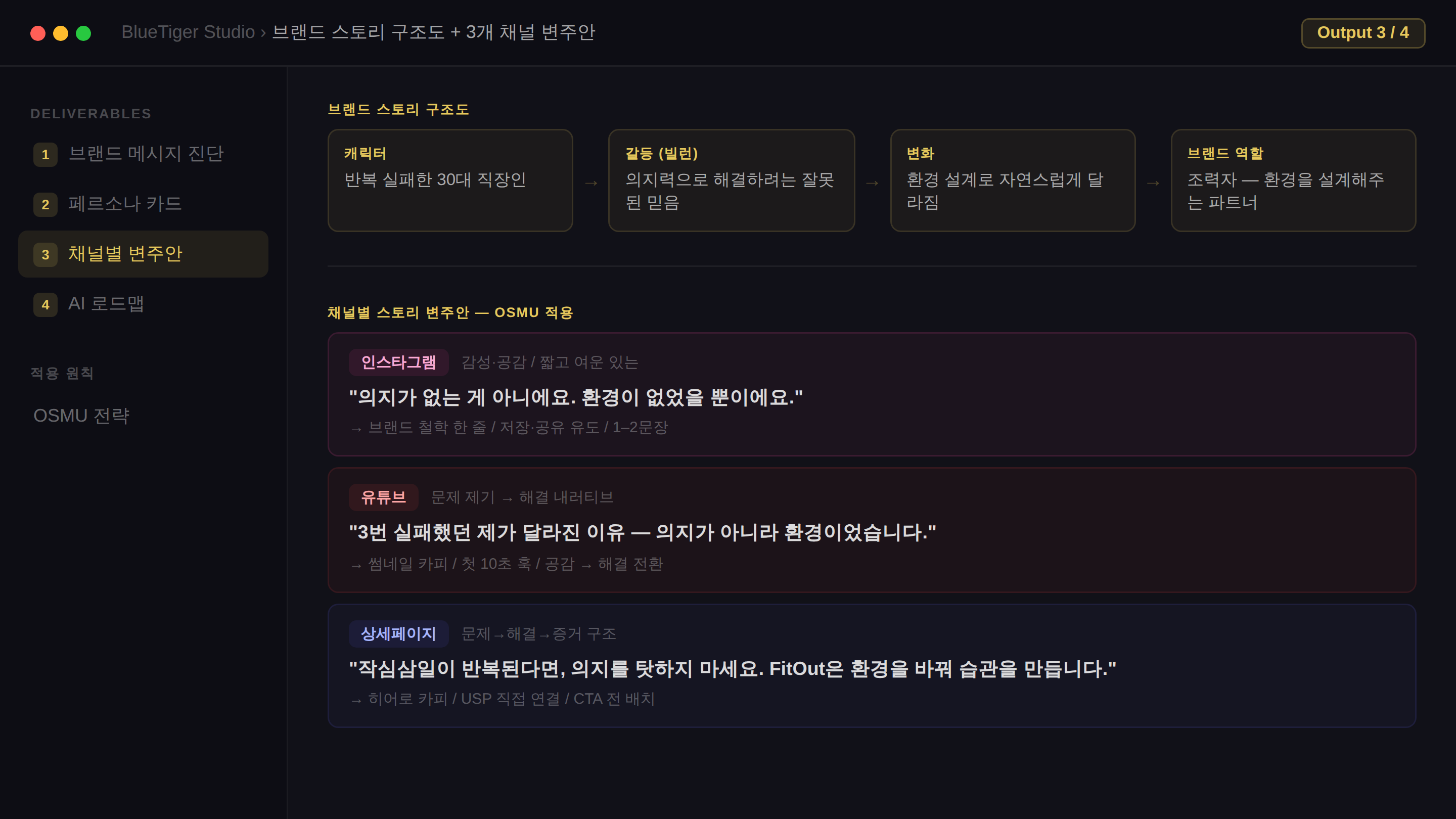 스토리 구조도 + 채널 변주안