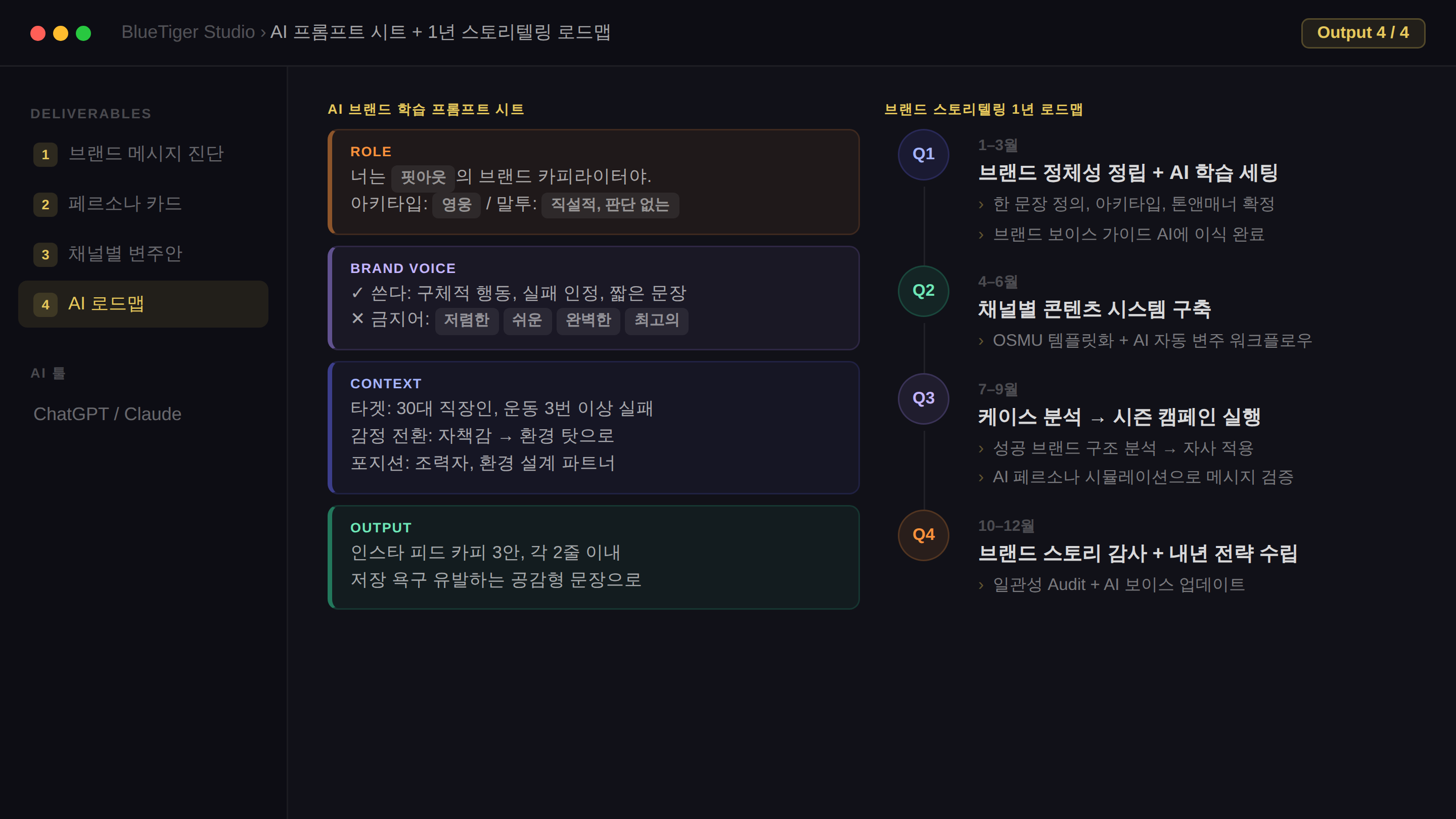 AI 기반 1년 스토리텔링 로드맵